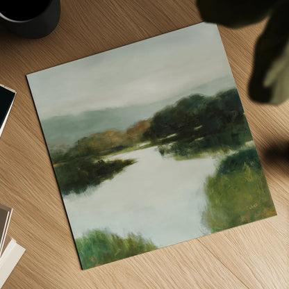 Mirror Lake Neutral by Julia Purinton. Shown as a detailed flat fine art print, highlighting archival giclee quality. Available as an archival giclee rolled canvas, fine art paper, or poster print. SKU 87112a.