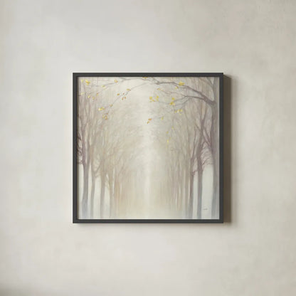 Misty by Julia Purinton. Shown in a sleek black glass frame for a contemporary gallery look. Available as an archival giclee rolled canvas, fine art paper, or poster print. SKU 47333a.