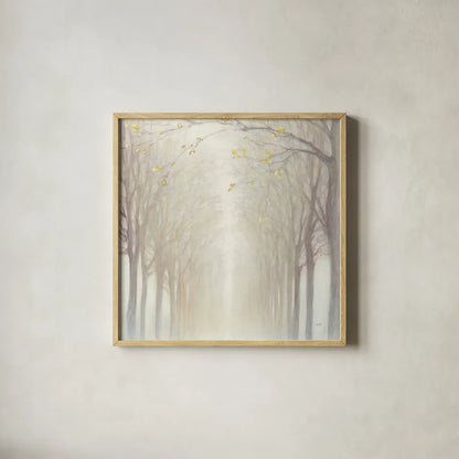 Misty by Julia Purinton. Shown in a natural wood glass frame for a timeless modern aesthetic. Available as an archival giclee rolled canvas, fine art paper, or poster print. SKU 47333a.