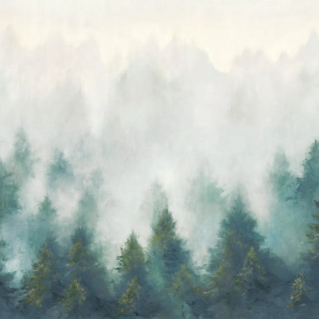 Misty Forest Blush Sq by Julia Purinton. SKU 56333a. Archival Giclee Fine art print for wall decor.