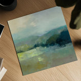 Misty Valley by Julia Purinton. Shown as a detailed flat fine art print, highlighting archival giclee quality. Available as an archival giclee rolled canvas, fine art paper, or poster print. SKU 63328a.
