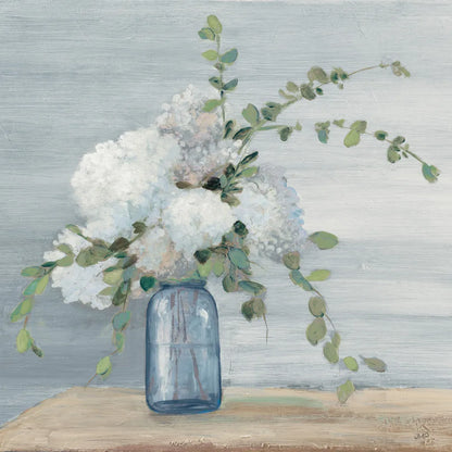 Morning Bouquet Navy Crop by Julia Purinton. SKU 52472a. Archival Giclee Fine art print for wall decor.