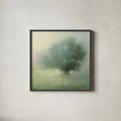 Morning Haze by Julia Purinton. Shown in a sleek black glass frame for a contemporary gallery look. Available as an archival giclee rolled canvas, fine art paper, or poster print. SKU 62757a.