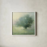 Morning Haze by Julia Purinton. Shown in a crisp white glass frame for a clean and minimalist style. Available as an archival giclee rolled canvas, fine art paper, or poster print. SKU 62757a.