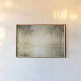 Morning Mist by Julia Purinton. shown as a paper print in a natural frame. Available as a archival giclee rolled canvas, fine art paper, or poster print. SKU 27597i.
