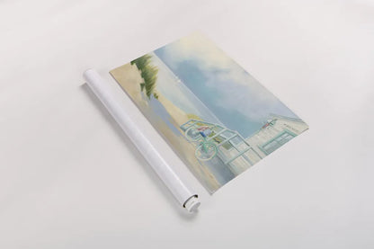 Morning Ride to the Beach by Julia Purinton. shown as a rolled paper print. Available as archival giclee rolled canvas, fine art paper, or poster print. SKU 46970i.