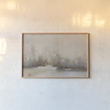 Morning Silence by Julia Purinton. shown as a paper print in a natural frame. Available as a archival giclee rolled canvas, fine art paper, or poster print. SKU 102433i.
