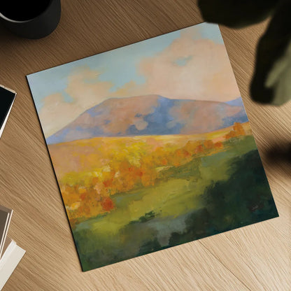 Mountain Morning by Julia Purinton. Shown as a detailed flat fine art print, highlighting archival giclee quality. Available as an archival giclee rolled canvas, fine art paper, or poster print. SKU 60273a.