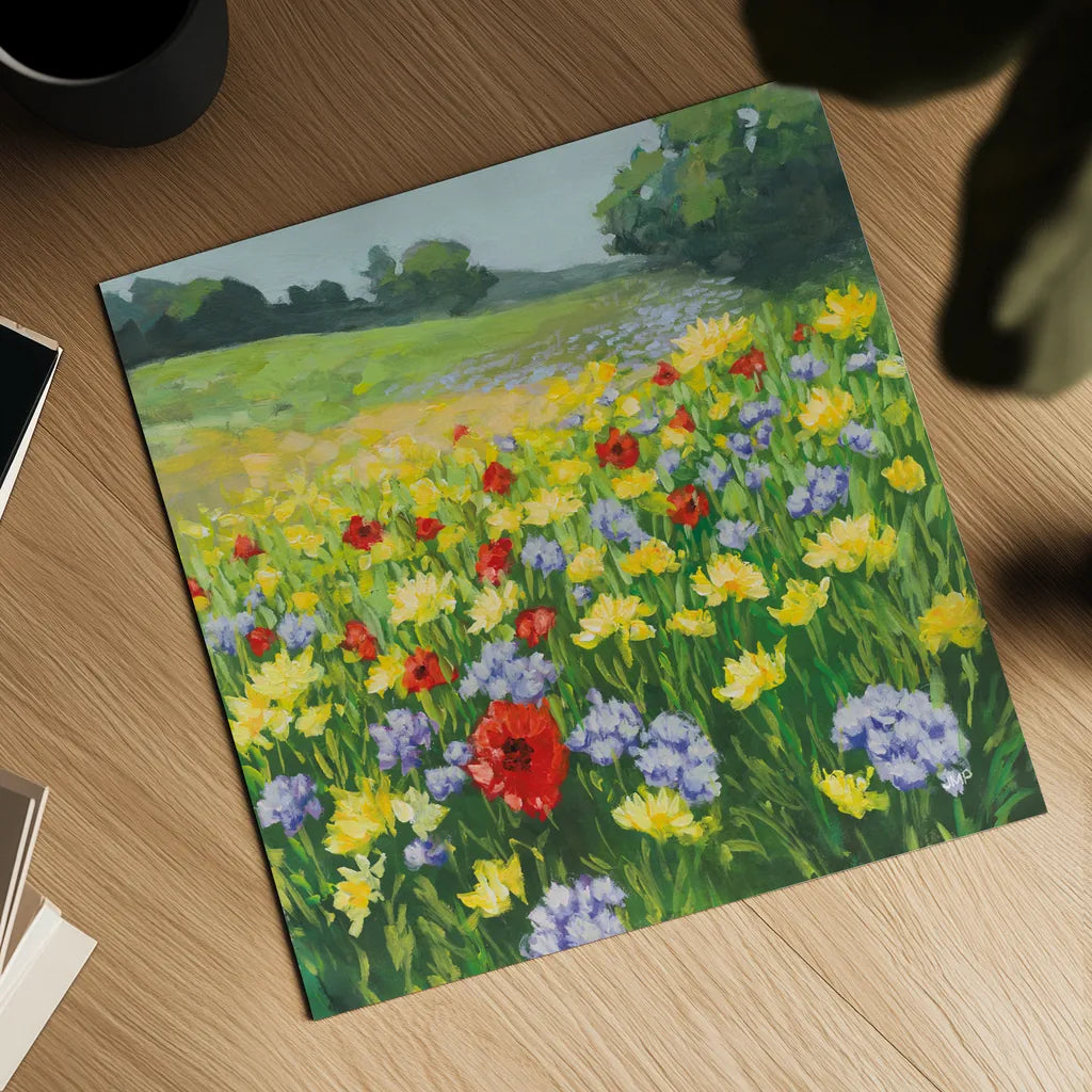 My Meadow by Julia Purinton. Shown as a detailed flat fine art print, highlighting archival giclee quality. Available as an archival giclee rolled canvas, fine art paper, or poster print. SKU 95722a.
