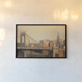 NYC Dawn Crop by Julia Purinton. shown as a paper print in a black flame. Available as a archival giclee rolled canvas, fine art paper, or poster print. SKU 20875i.