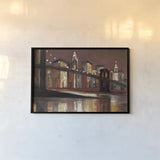 NYC Nitetime Crop by Julia Purinton. shown as a paper print in a black flame. Available as a archival giclee rolled canvas, fine art paper, or poster print. SKU 17262i.