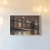 NYC Nitetime Crop by Julia Purinton. shown as a paper print in a white frame. Available as a archival giclee rolled canvas, fine art paper, or poster print. SKU 17262i.