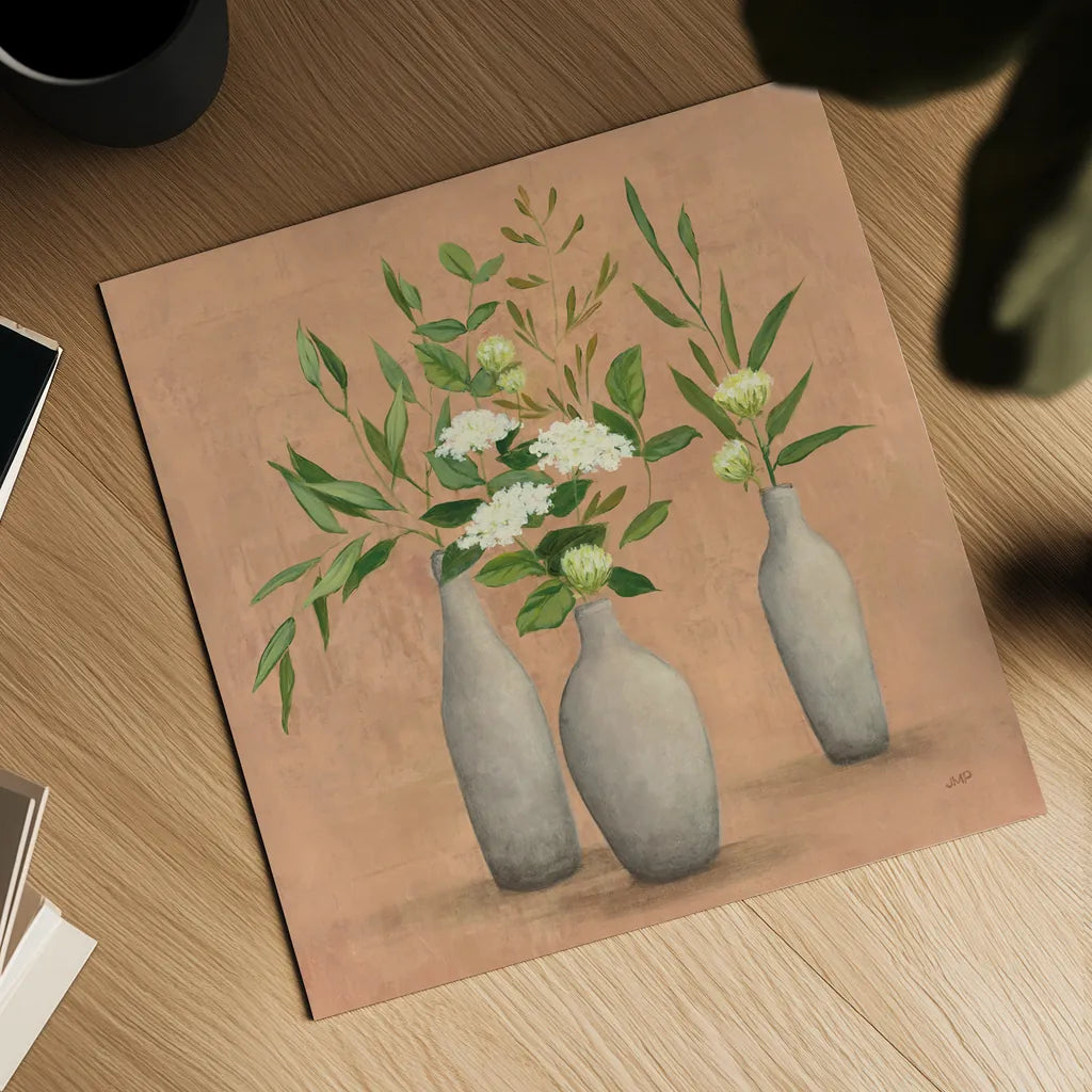 Natural Bouquet I by Julia Purinton. Shown as a detailed flat fine art print, highlighting archival giclee quality. Available as an archival giclee rolled canvas, fine art paper, or poster print. SKU 52738a.