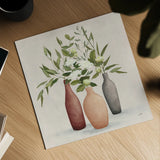 Natural Bouquet I Gray v2 by Julia Purinton. Shown as a detailed flat fine art print, highlighting archival giclee quality. Available as an archival giclee rolled canvas, fine art paper, or poster print. SKU 83562a.