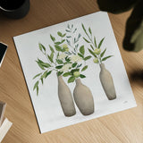 Natural Bouquet I White by Julia Purinton. Shown as a detailed flat fine art print, highlighting archival giclee quality. Available as an archival giclee rolled canvas, fine art paper, or poster print. SKU 57588a.