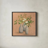 Natural Bouquet II by Julia Purinton. Shown in a sleek black glass frame for a contemporary gallery look. Available as an archival giclee rolled canvas, fine art paper, or poster print. SKU 52739a.