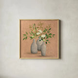 Natural Bouquet II by Julia Purinton. Shown in a natural wood glass frame for a timeless modern aesthetic. Available as an archival giclee rolled canvas, fine art paper, or poster print. SKU 52739a.
