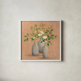 Natural Bouquet II by Julia Purinton. Shown in a crisp white glass frame for a clean and minimalist style. Available as an archival giclee rolled canvas, fine art paper, or poster print. SKU 52739a.