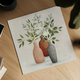 Natural Bouquet II Gray by Julia Purinton. Shown as a detailed flat fine art print, highlighting archival giclee quality. Available as an archival giclee rolled canvas, fine art paper, or poster print. SKU 72205a.