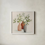 Natural Bouquet II Gray by Julia Purinton. Shown in a crisp white glass frame for a clean and minimalist style. Available as an archival giclee rolled canvas, fine art paper, or poster print. SKU 72205a.