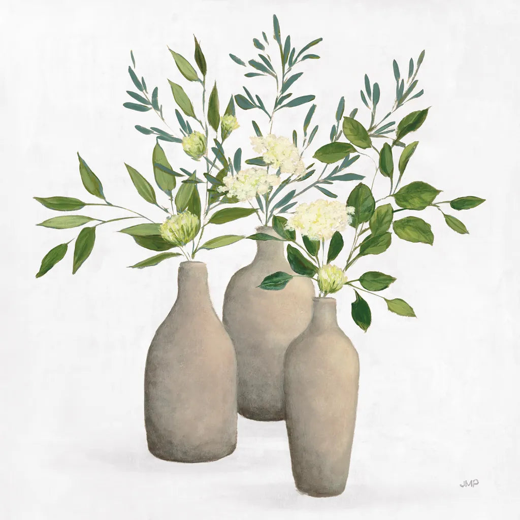 Natural Bouquet II White by Julia Purinton. SKU 57589a. Archival Giclee Fine art print for wall decor.