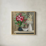 Natural Holiday by Julia Purinton. Shown in a natural wood glass frame for a timeless modern aesthetic. Available as an archival giclee rolled canvas, fine art paper, or poster print. SKU 75427a.