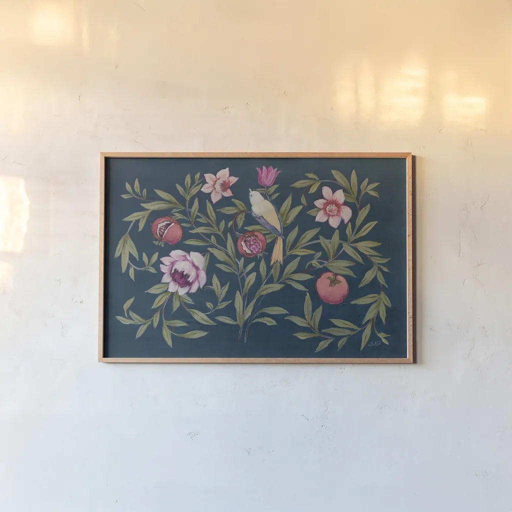 Natures Tapestry I by Julia Purinton. shown as a paper print in a natural frame. Available as a archival giclee rolled canvas, fine art paper, or poster print. SKU 88404i.