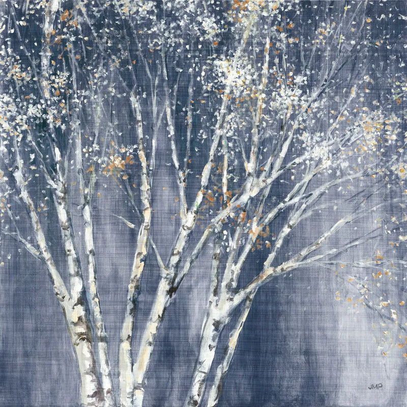 Navy Blue Birch Flipped by Julia Purinton. SKU 56164a. Archival Giclee Fine art print for wall decor.