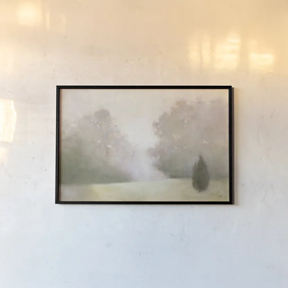 Near Oaks I by Julia Purinton. shown as a paper print in a black flame. Available as a archival giclee rolled canvas, fine art paper, or poster print. SKU 77811i.