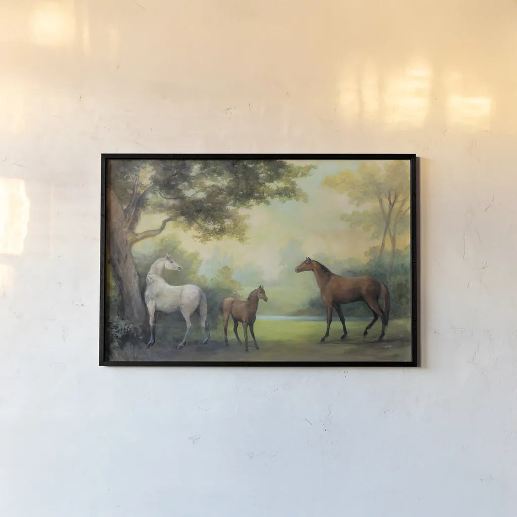 Near the Pasture by Julia Purinton. shown as a paper print in a black flame. Available as a archival giclee rolled canvas, fine art paper, or poster print. SKU 78728i.
