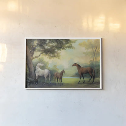 Near the Pasture by Julia Purinton. shown as a paper print in a white frame. Available as a archival giclee rolled canvas, fine art paper, or poster print. SKU 78728i.