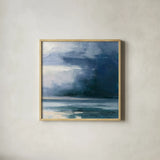 Night Journey by Julia Purinton. Shown in a natural wood glass frame for a timeless modern aesthetic. Available as an archival giclee rolled canvas, fine art paper, or poster print. SKU 60269a.