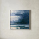 Night Journey by Julia Purinton. Shown in a crisp white glass frame for a clean and minimalist style. Available as an archival giclee rolled canvas, fine art paper, or poster print. SKU 60269a.