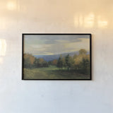 October Meadow by Julia Purinton. shown as a paper print in a black flame. Available as a archival giclee rolled canvas, fine art paper, or poster print. SKU 102423i.