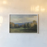 October Meadow by Julia Purinton. shown as a paper print in a white frame. Available as a archival giclee rolled canvas, fine art paper, or poster print. SKU 102423i.