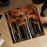 October Woods by Julia Purinton. Shown as a detailed flat fine art print, highlighting archival giclee quality. Available as an archival giclee rolled canvas, fine art paper, or poster print. SKU 30710a.