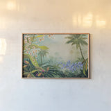 Orchids by the River by Julia Purinton. shown as a paper print in a natural frame. Available as a archival giclee rolled canvas, fine art paper, or poster print. SKU 78729i.