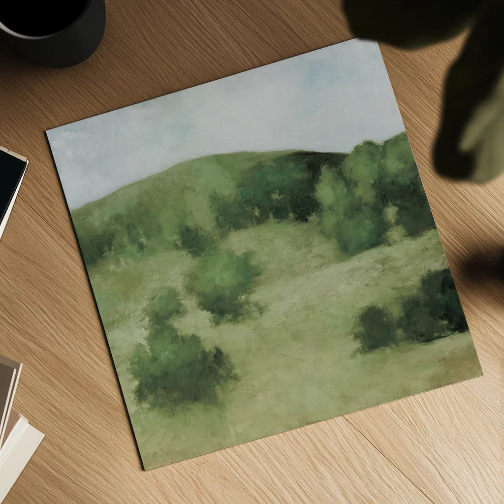 Over the Hill by Julia Purinton. Shown as a detailed flat fine art print, highlighting archival giclee quality. Available as an archival giclee rolled canvas, fine art paper, or poster print. SKU 95217a.