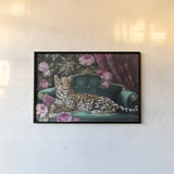 Pampered Pet by Julia Purinton. shown as a paper print in a black flame. Available as a archival giclee rolled canvas, fine art paper, or poster print. SKU 102434i.