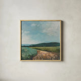 Path of Glory by Julia Purinton. Shown in a natural wood glass frame for a timeless modern aesthetic. Available as an archival giclee rolled canvas, fine art paper, or poster print. SKU 99193a.