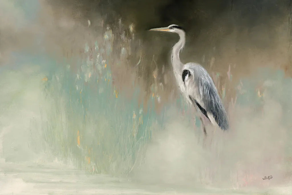 Peaceful Egret Teal Crop by Julia Purinton. SKU 79218i. Archival Giclee Fine art print for wall decor.