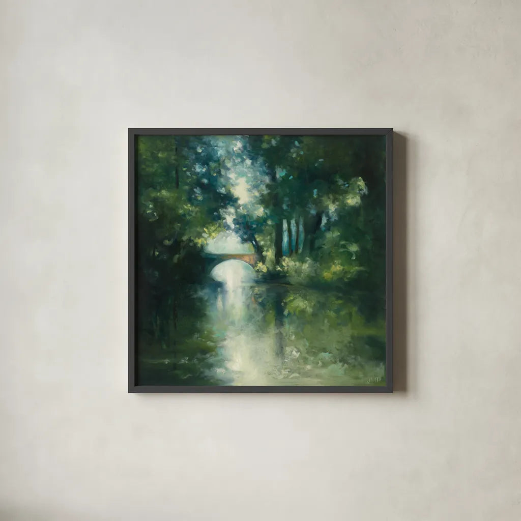 Peek a Boo by Julia Purinton. Shown in a sleek black glass frame for a contemporary gallery look. Available as an archival giclee rolled canvas, fine art paper, or poster print. SKU 5405a.