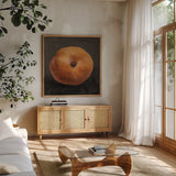 Persimmon by Julia Purinton. Shown in a natural wood frame in a cozy modern living room. Available as an archival giclee rolled canvas, fine art paper, or poster print. SKU 103390a.