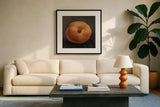 Persimmon by Julia Purinton. Displayed in a glass frame with matte in a clean modern living room. Available as an archival giclee rolled canvas, fine art paper, or poster print. SKU 103390a.