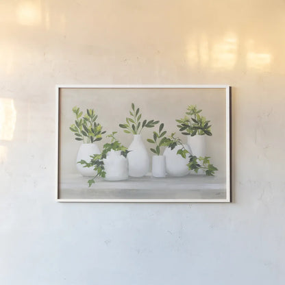 Plant Life IV by Julia Purinton. shown as a paper print in a white frame. Available as a archival giclee rolled canvas, fine art paper, or poster print. SKU 76834i.