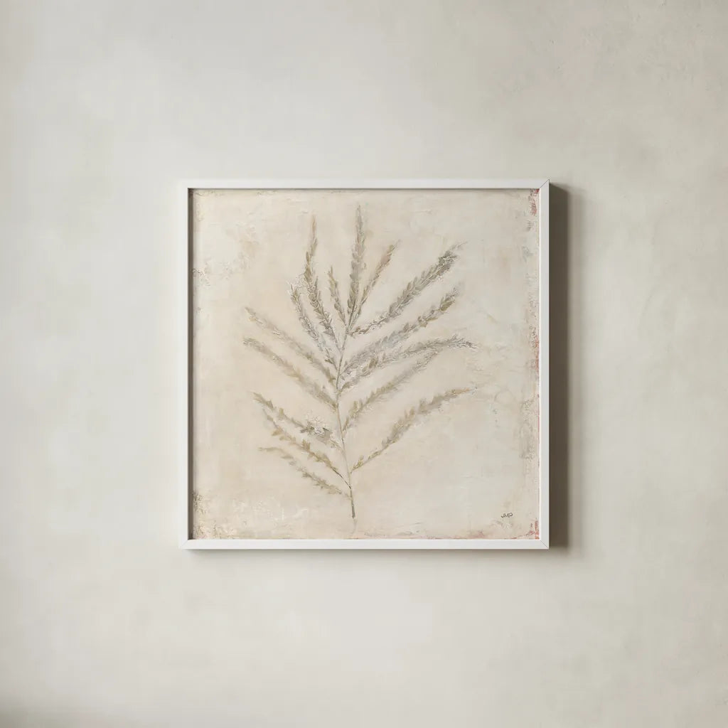 Plantlife I by Julia Purinton. Shown in a crisp white glass frame for a clean and minimalist style. Available as an archival giclee rolled canvas, fine art paper, or poster print. SKU 67937a.