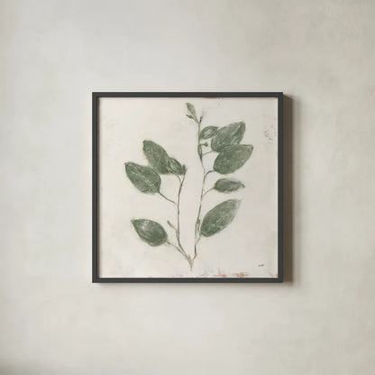 Plantlife II Green by Julia Purinton. Shown in a sleek black glass frame for a contemporary gallery look. Available as an archival giclee rolled canvas, fine art paper, or poster print. SKU 75953a.