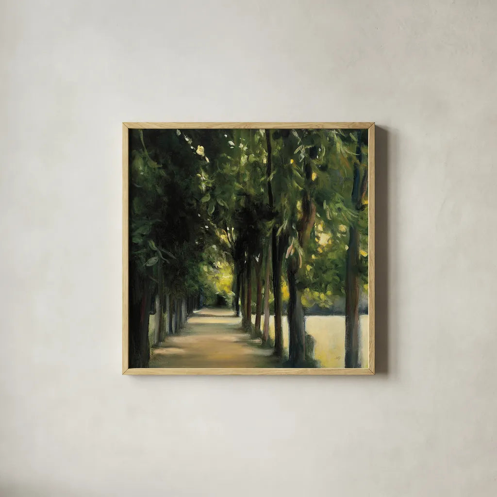 Promenade Crop by Julia Purinton. Shown in a natural wood glass frame for a timeless modern aesthetic. Available as an archival giclee rolled canvas, fine art paper, or poster print. SKU 16192a.