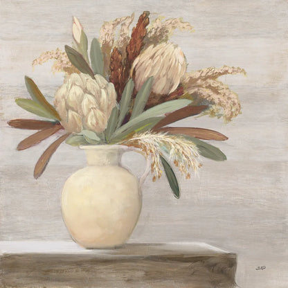 Protea Still Life II Neutral by Julia Purinton. SKU 76368a. Archival Giclee Fine art print for wall decor.