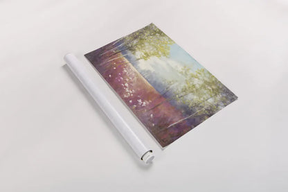 Purple Field Crop by Julia Purinton. shown as a rolled paper print. Available as archival giclee rolled canvas, fine art paper, or poster print. SKU 13000i.